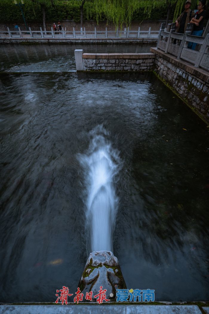 一年四季 泉在济南|济南黑虎泉水位攀升,夜景迷人引客来