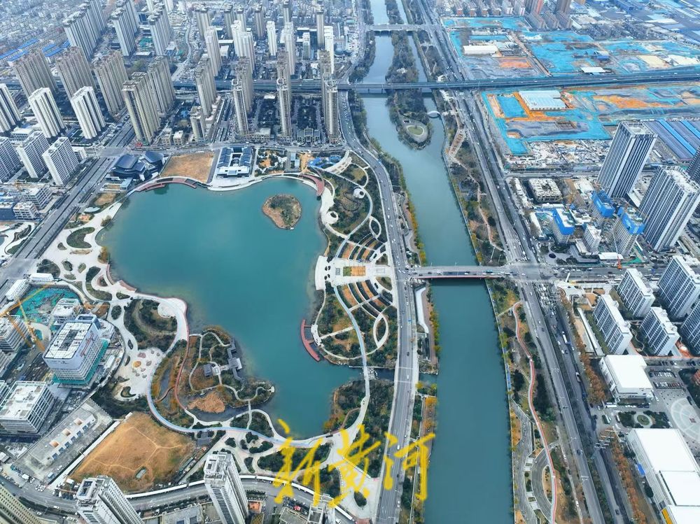 云锦湖与小清河牵手绘就济南冬日胜景